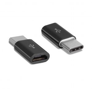 Переходник USB Type-C - microUSB черный ― RadioMarket